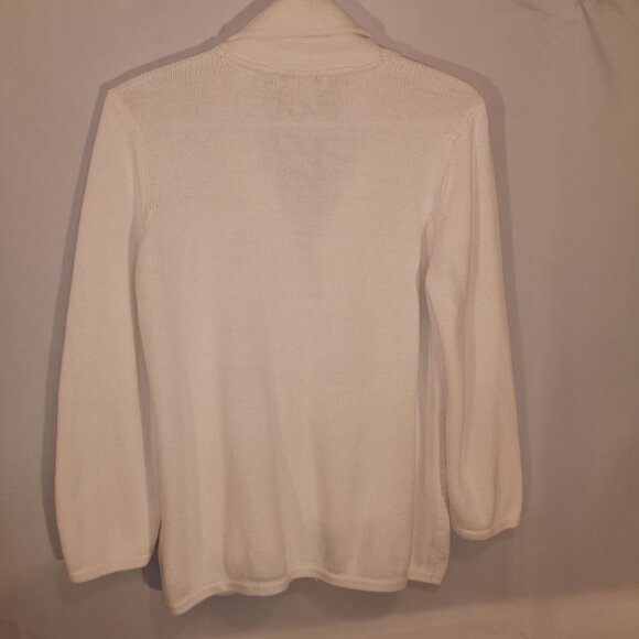 Liz Claiborne Ladies White Long Sleeve Cardigan - Picture 2 of 5